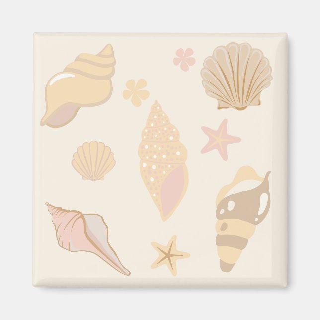  Beige Shells Pattern Magnet (Front)