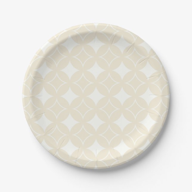 Beige shippo pattern paper plate (Front)