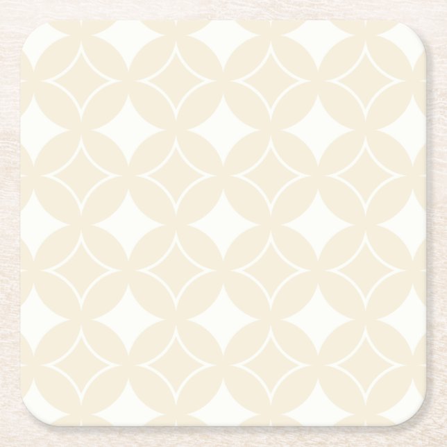 Beige shippo pattern square paper coaster (Front)