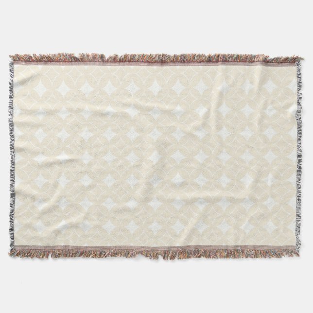 Beige shippo pattern throw blanket (Front)