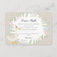 Beige Silly Goose Gingham Floral Diaper Raffle