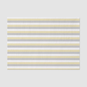 Beige, Silver and White Stripes Tissue Paper