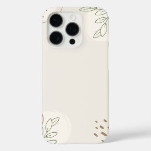 Beige Simple Floral Watercolor Minimalist Linktree iPhone 16 Pro Case