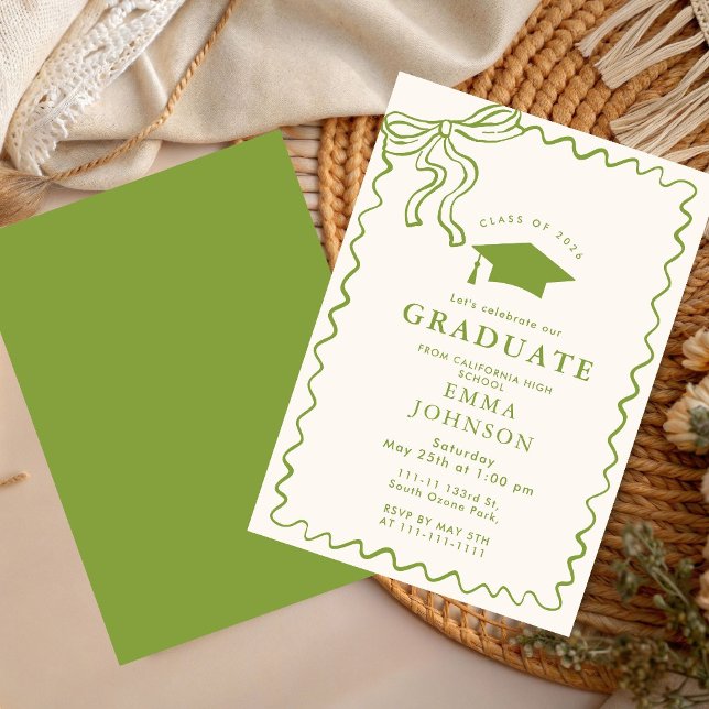 Beige Simple Line Doodles  Graduation Party Invitation (Creator Uploaded)