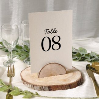 Beige Simple Minimalist Photo Wedding Table Number