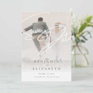 Beige Simple Romantic Save the Date Card
