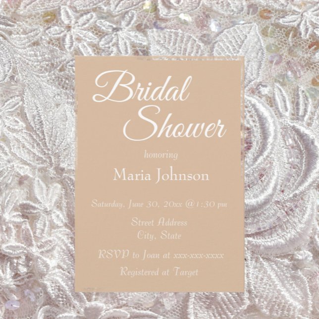 Beige Simple Style Bridal Shower Invitation (In Situ Wedding)