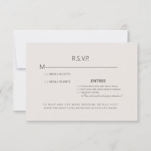 Beige Simplicity Wedding RSVP Card