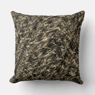 Beige smudgy, abstract straw or brick wall? cushion