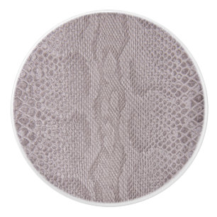 Beige Snakeskin Print  Ceramic Knob