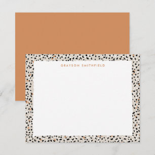 Beige Snow Leopard Print Personal Stationery Card