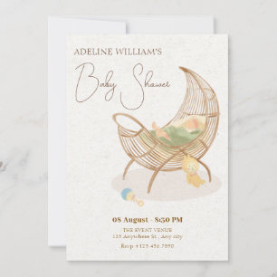 Beige soft baby shower invitation