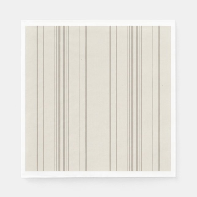 Beige Soft Stripe Luncheon Napkins (Front)