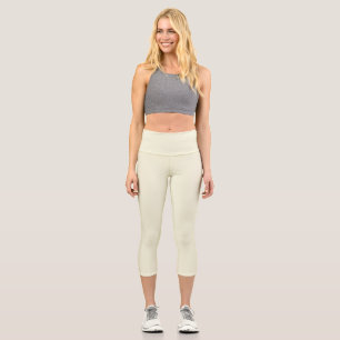  Beige (solid colour)  Capri Leggings