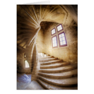 Beige spirl staircase, France