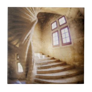 Beige spirl staircase, France Ceramic Tile