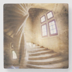 Beige spirl staircase, France Stone Coaster