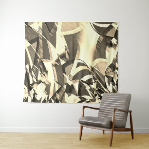 Beige streaks on some brown, drizzled image tapestry