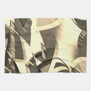 Beige streaks up some brown, drizzled image tea towel