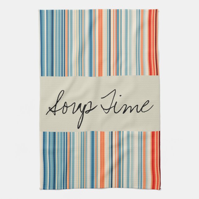 Beige Stripe Kitchen Hand Towel (Vertical)