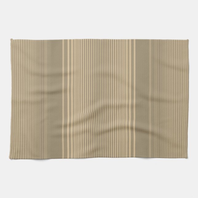 Beige Striped Pattern Tea Towel (Horizontal)