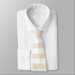 Beige Striped Solid Colour Stripes  Tie<br><div class="desc">Classic modern striped necktie in wedding beige and white colour. Beige striped necktie for him. Striped groomsmen necktie.</div>