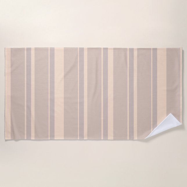 Beige Stripes Beach Towel (Front)