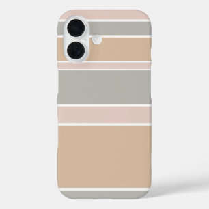 Beige stripes iPhone 16 case