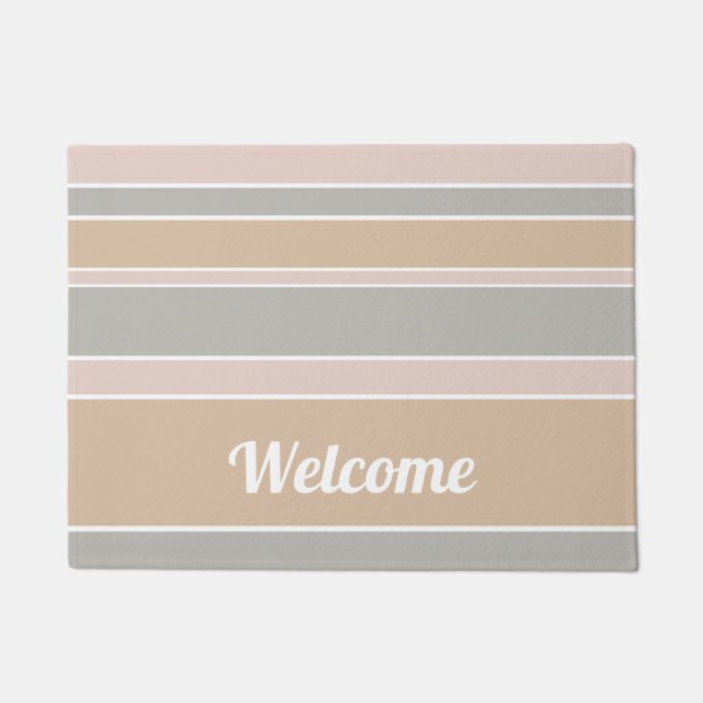 Beige stripes doormat (Front)