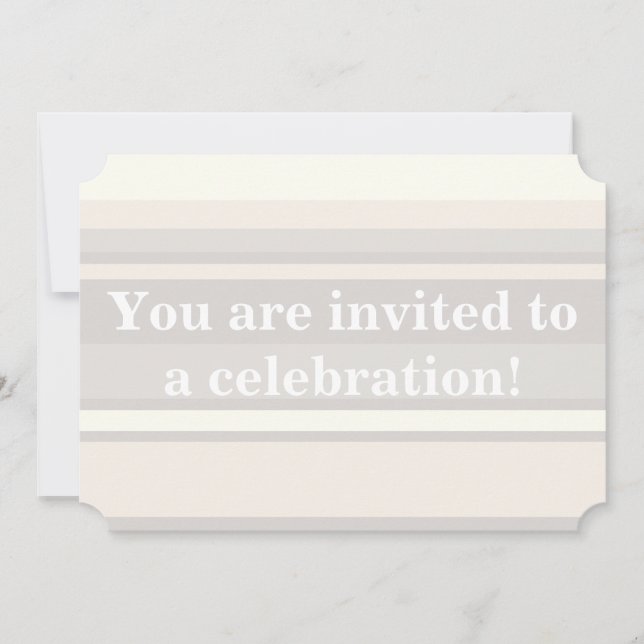 Beige stripes invitation (Front)