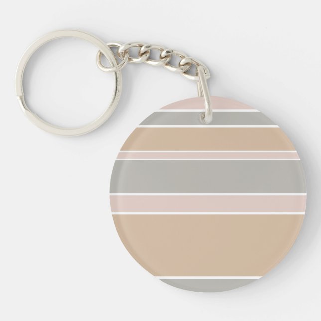 Beige stripes key ring (Front)