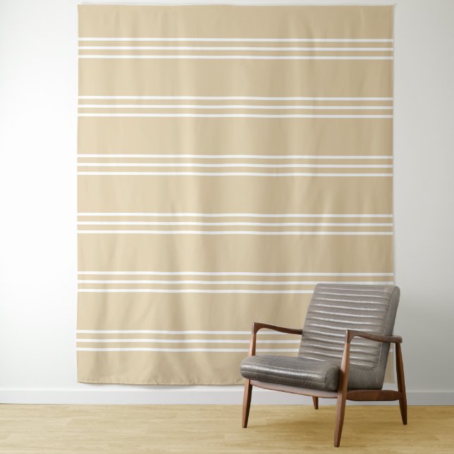 Beige Stripes Pattern tapestries (In Situ)