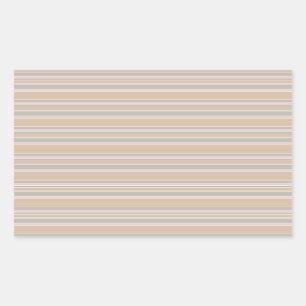 Beige stripes rectangular sticker