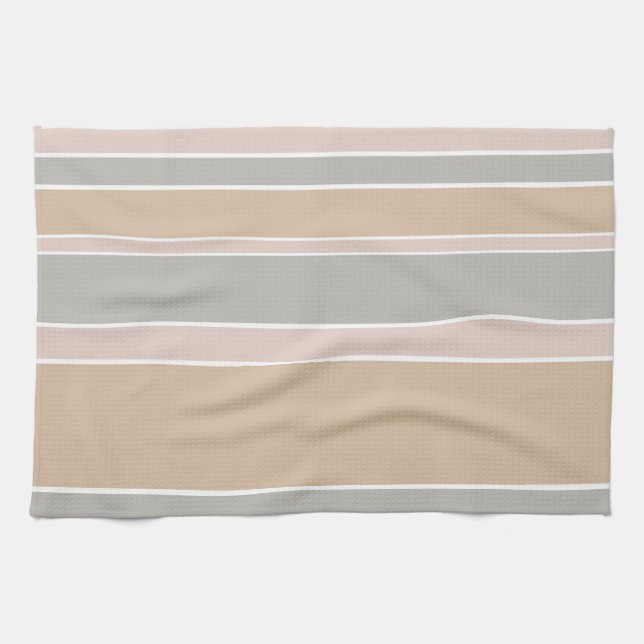 Beige stripes tea towel (Horizontal)