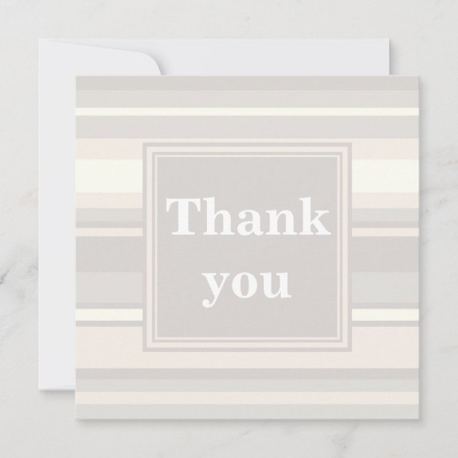 Beige stripes thank you card (Front)
