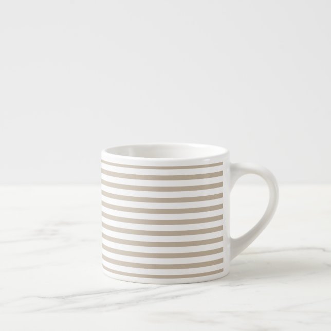 Beige stripes white background pattern espresso cup (Right)