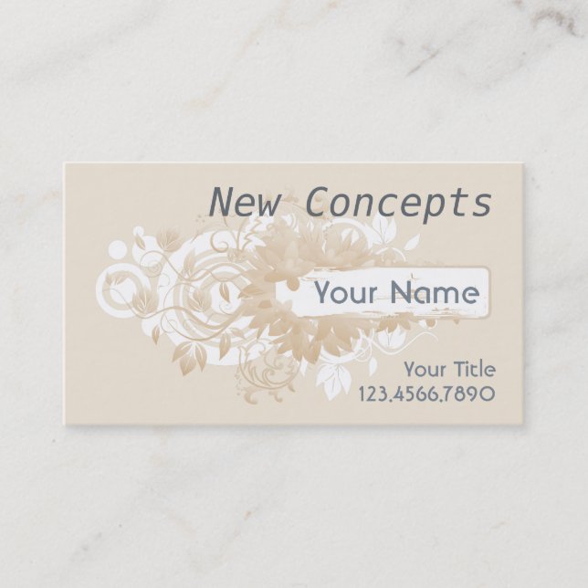 Beige Stylish, Modern & Professional Business Card (Front)