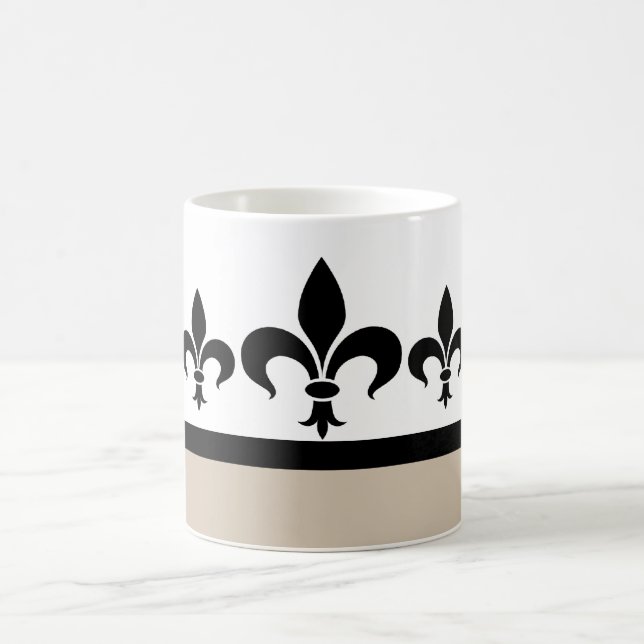 Beige Swanky Fleur De Lis Mug (Center)