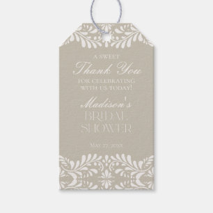 Beige Talavera Tile Fiesta Bridal Shower Favour Gift Tags