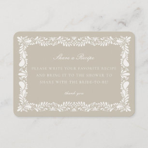 Beige Talavera Tile Share Recipe Invitation Insert