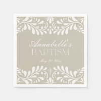Beige Talavera Tile Spanish Fiesta Baptism