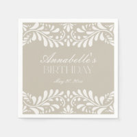 Beige Talavera Tile Spanish Fiesta Birthday