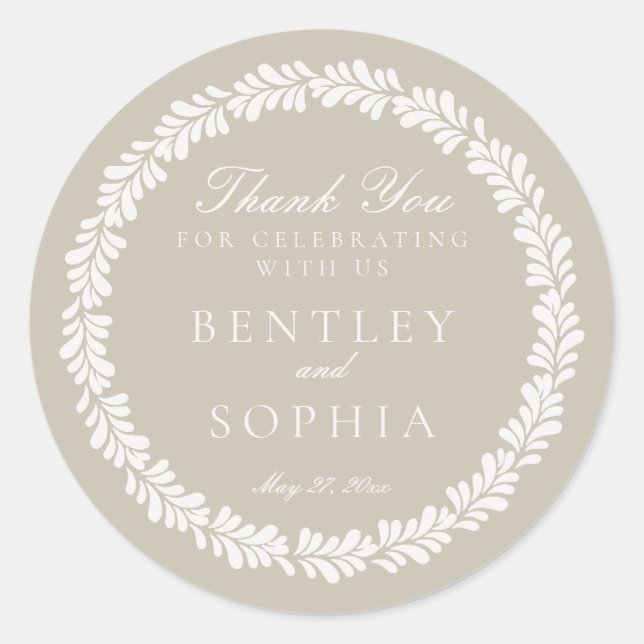 Beige Talavera Tile Spanish Fiesta Wedding Favour Classic Round Sticker (Front)