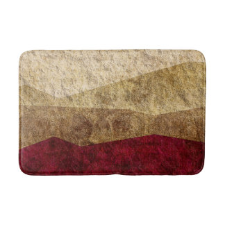 Beige, Tan, Brown, Maroon Graphic Bath Mat