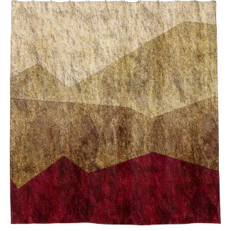 Beige, Tan, Brown, Maroon Graphic Shower Curtain