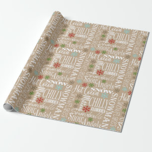 Beige/Tan Fun Script Christmas Wrapping Paper