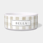 Beige/Tan Gingham Plaid Name Pet