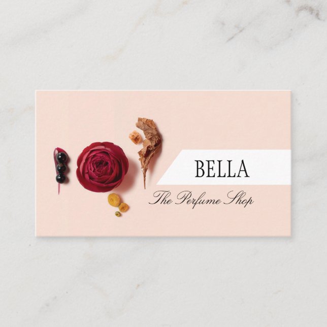 Beige Tan Perfume Shop Business Card (Front)
