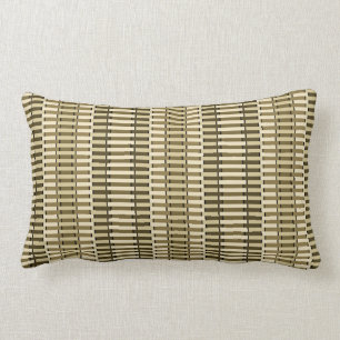 Beige Tan Yellow Stylish Modern Abstract Pattern Lumbar Cushion