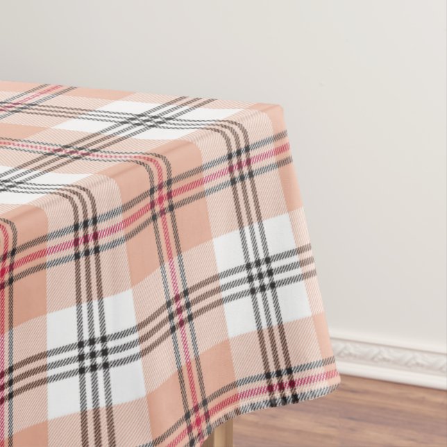 Beige Tartan Plaid Pattern Tablecloth (In Situ)
